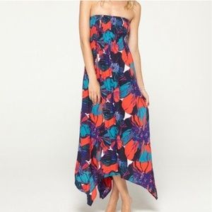 ROXY Put Me On Strapless Island Chic Dress
